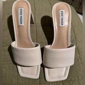 Steve Madden white heels.
